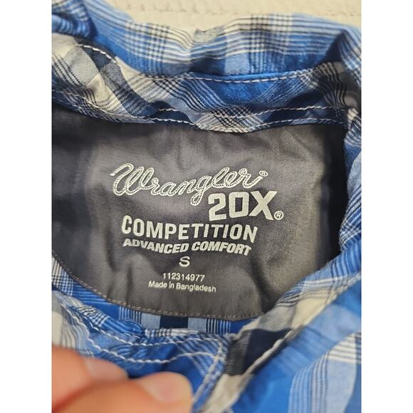 Wrangler Shirt Mens Small Pearl Snap Western 20x Competition Advanced Comfort - Picture 4 of 7